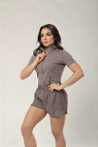 BLUSA Sculp poliamida com ziper bem acinturada