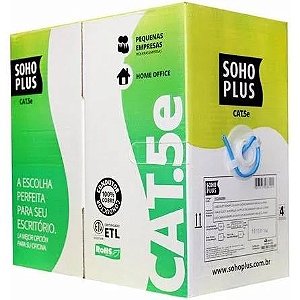 CABO LAN U/UTP SOHOPLUS CAT.5E 4P CMX AZUL