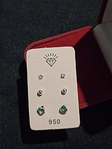 Trio especial turquesa em prata 925