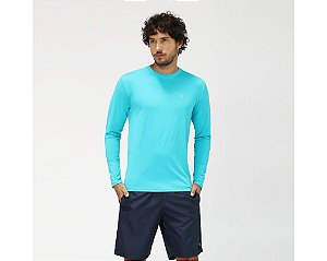 Camiseta manga longa com Proteção Solar UV.LINE - UVPRO - Azul piscina