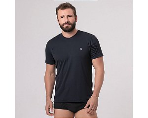 Camiseta manga curta com Proteção Solar Sport Fit Masculina UV.LINE - Preto