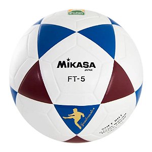 Bola oficial de futevôlei MIKASA FT-5 - Branco, Azul e Vinho