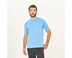 Camisa  UV manga curta masculina Com Proteção Solar Uvpro Azul Oceano