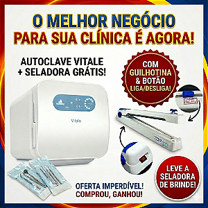 Autoclave Vitale 21 Litros Cristófoli + Seladora Biomeck com guilhotina de 30 cm