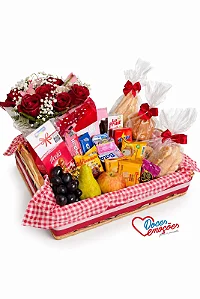 Cesta Bandeja com Flores