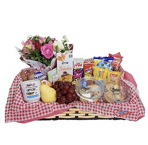 Cesta Bandeja com Flores