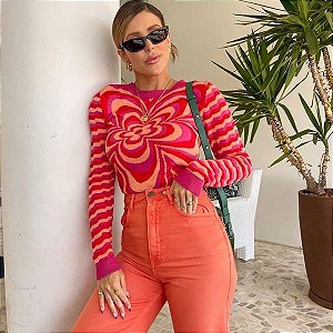 Blusa Tricot Flower