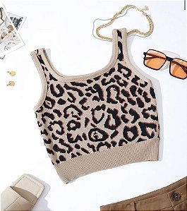 Cropped Tricot Onça