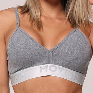 Top Milano Elástico X - Cinza Mescla