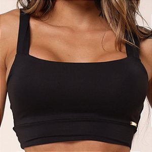 Top Faixa Preto Alças Fixas