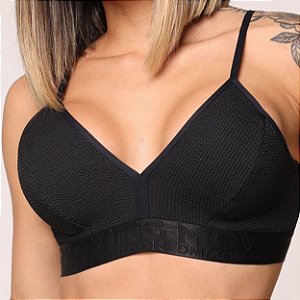 Top Milano Elástico X - Jacquard Preto
