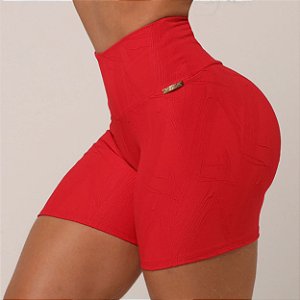Shorts Jump Empina BumBum Jacquard Vermelho Scarlet