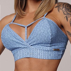 Top Yes Estampa Welt Azul Celeste