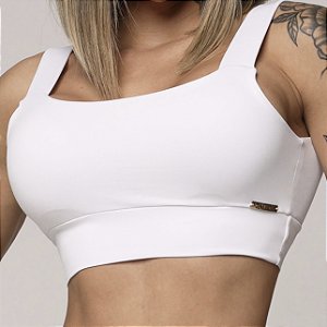 Top Faixa Branco Alças Fixas