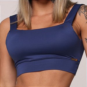 Top Faixa Azul Marinho Alças Fixas
