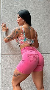 Shorts Barbiecore Fru-Fru c/ bolsinho - Rosa