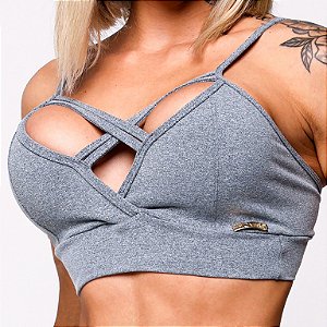 Top Double Strappys Cinza Mescla