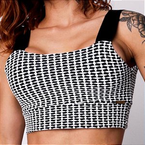 Top Faixa Jacquard Texturizado PB Deluxe  Alças Fixas