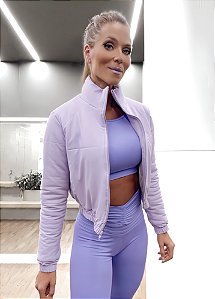 Jaqueta Bomber Puffer Baby Cute Lavanda Forrada