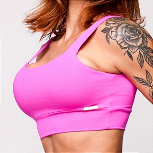 Top Faixa Rosa Barbie Alças Fixas