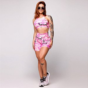 Conjunto Torino Shorts Jump Estampa Pink Graffity
