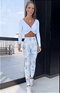 Conjunto Nó Manga Longa Estampa Ice