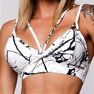 Top Up Strappys Estampa White Vein