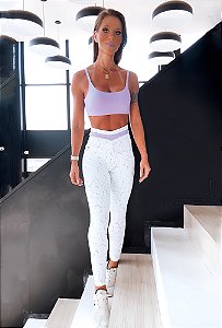 Conjunto Queen Essentials Legging Estampa Broken White Lilac