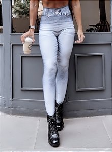 Legging Estampa Fake Jeans Blue