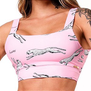 Top Faixa Estampa Baby Cats Alças Fixas