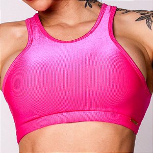 Top Torino Cirrê Texturizado Glossy Pink