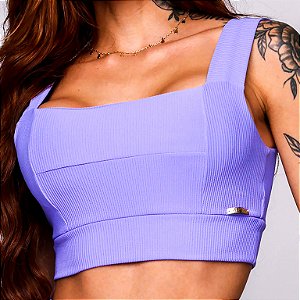 Top Faixa Canelado Alças Fixas Lilas