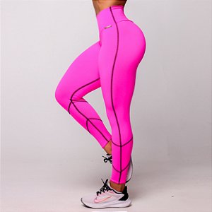 Legging Jump Seul Lines Basica Rosa Neon