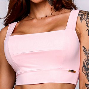Top Faixa Iris Alças Fixas Zero Transparência Rosa Bebê