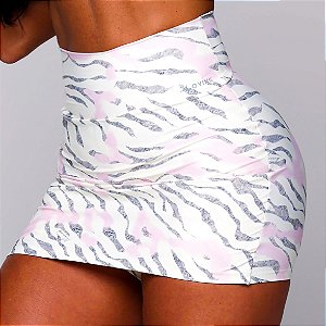 Shorts-Saia Mini Saia Estampa Zebra Blush