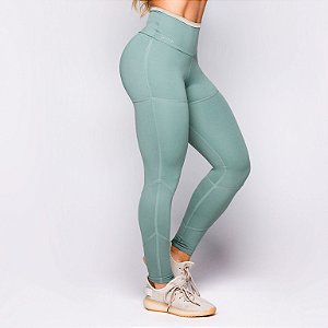 Legging Pump Lines Zero Transparência Empina Bumbum Verde Nórdico