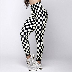 Legging Not Basics Estampa Black Square Suplex Light Zero Transparência