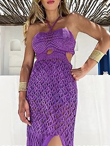 Vestido Tricot Longo Dunas Roxo