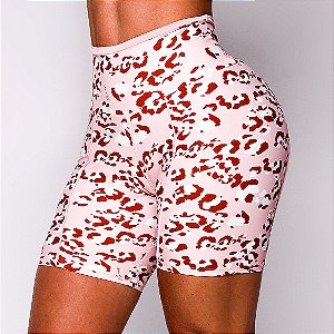 Shorts Bermuda Capadocia em Suplex Zero Transparência Estampa Felina Blush