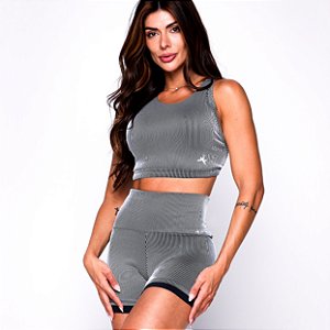 Conjunto Versalhes Gym Zero Transparência Jacquard Estampa Retrô Fit Cyber Lines