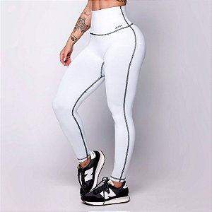 Legging Dupla Face 2 em 1 Blackout Zero Transparência Seamless (Sem Costura) Branco e Preto