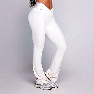 Calça Legging Bailarina Visa Poliamida Premium Branco Off White