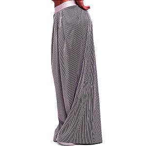 Calça Pantalona Elástico Jacquard Poliamida Premium Alta Gramatura Texturizado Blackout Zero Transparência Estampa Texturizada Cyber Lines Off white