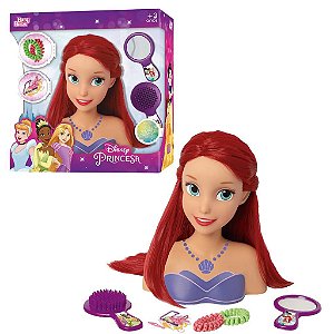 Boneca Ariel Princesa da Disney Styling Head com Acessório Rosita