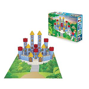 KIT EM MADEIRA 54 PEÇAS BRINQUEDOS BLOCOS PARA MONTAR E CONSTRUIR