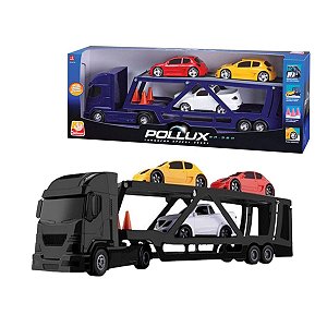 Brinquedo para Meninos Caminhão Com Carga de 3 Carros Transcar