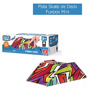 Rampa Funbox Mini - Skate Park de Dedo - Com Suporte em Madeira