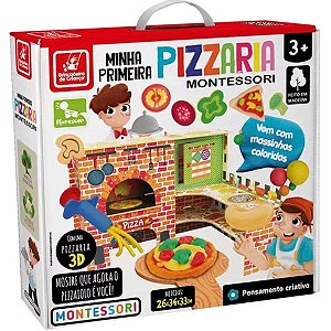 Jogo Pizzaria Maluca de Mesa Tabuleiro Infantil 01283 Interativo Didático  Monte Sua Pizza Família Criança GROW 
