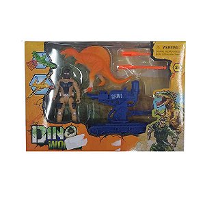 Brinquedo Dinossauro + Caçador C Acessórios Infantil