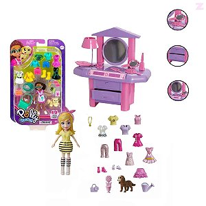 Polly Pocket Kit Cachorro Fantasias Combinadas - Mattel - Casa Joka